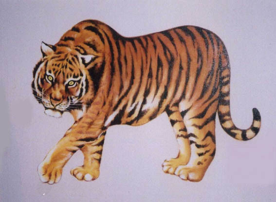 壁画（動物：トラ）の施工例