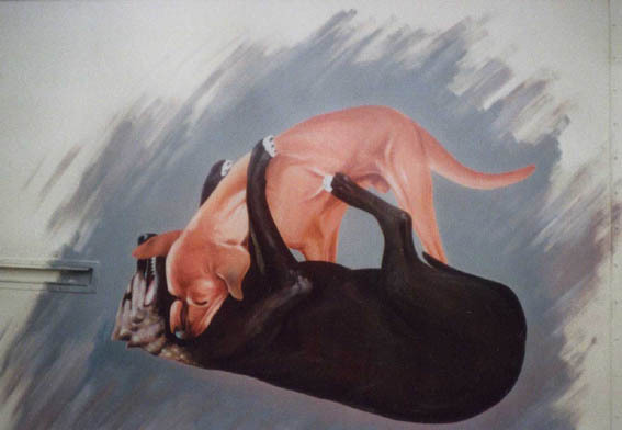 壁画（動物：イヌ）の施工例