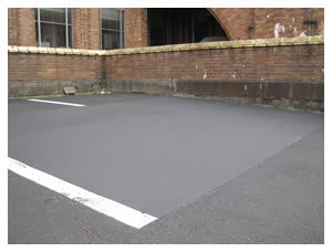 駐車場アスファルト 地盤沈下補修 最大沈下12cm