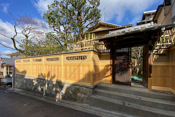 東山区 東福寺町家 塀補修工事