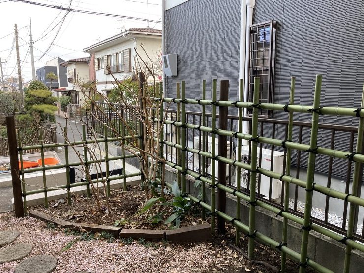 竹垣　四ツ目垣　和風庭園　造園　
