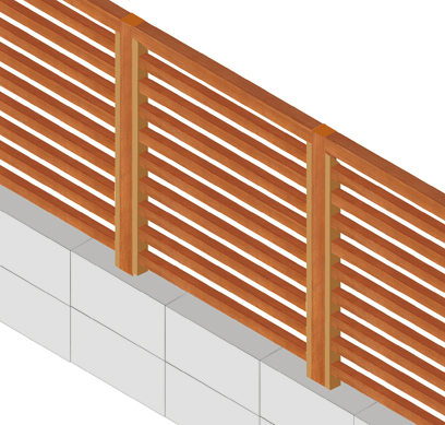 彩木フェンス横格子H900タイプ / 9YY34