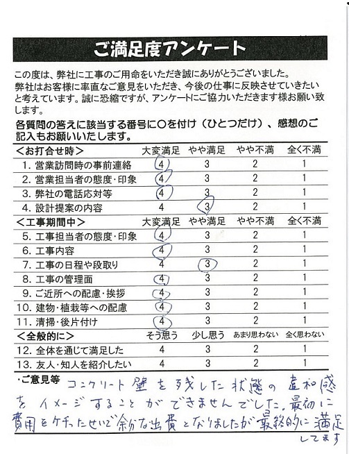 千種区　S様：お客様アンケート