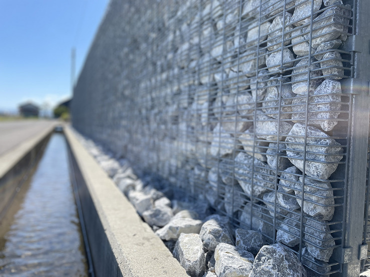 福井県｜フェンスとしてのガビオン活用