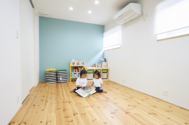 将来的に間仕切り可能なお子様部屋の画像