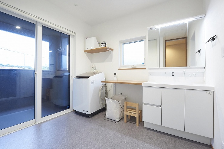 時短動線の洗面・脱衣所の画像