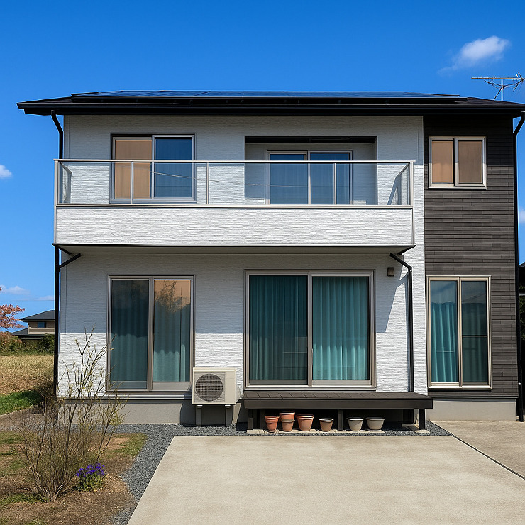 【北上市】ハウスM21のお家で遮熱フッ素塗料を使い、外壁塗装工事をしました。新築のようにきれいに仕上げていただき、ありがとうございました！