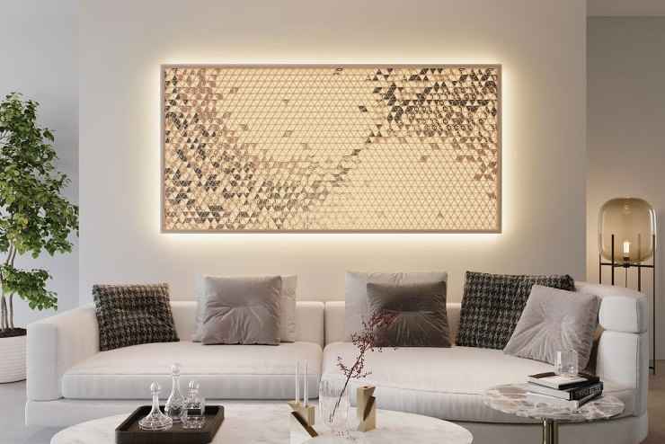 麻の葉ちらし 組子 絵画