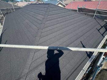 東金市日吉台　G様邸　屋根カバー工事はDsルーフィングのディプロマットスター  バルコニーFRP防水・付帯塗装・雨樋交換も行いました　