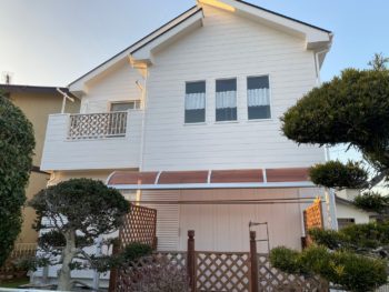 山武市　A様邸　北側の外壁が気になり「こうちゃんペイント」に相談しました。耐候性や美観を維持しカビや藻の発生を抑える性能を持つ塗料で外壁＋屋根塗装を行いました。