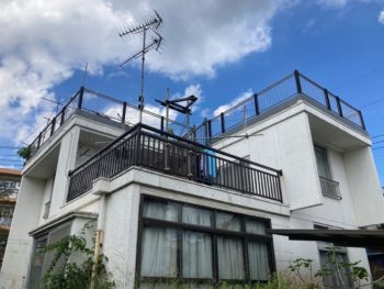 千葉市　M様邸　ウレタン防水　ベランダ手摺り塗装　雨漏り箇所コーキング　施工事例