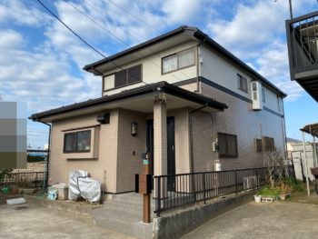 大網白里市　S様邸　何かあった時にすぐに対応してくれる会社を重視、品質と価格のトータル面から当社にご縁をいただきました。　外壁塗装　屋根カバー工事　シロアリ防除　大工工事　リフォーム　バルコニー　解体工事　施工事例