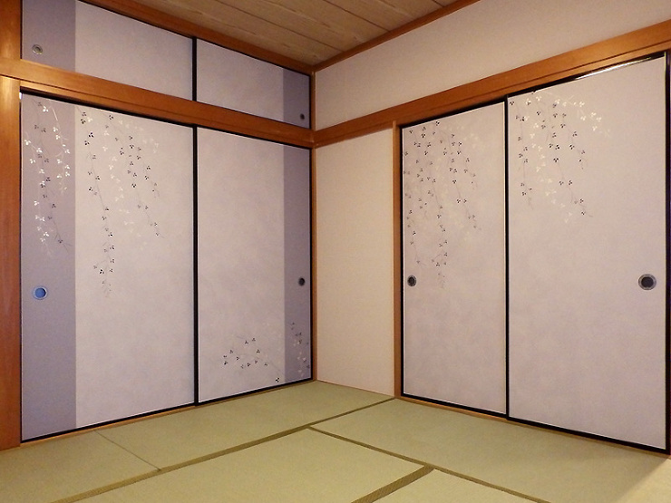 巾広のふすま「萩」