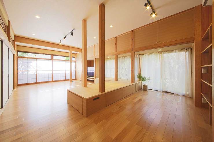 和モダンなデザインの住宅リフォーム・リノベーション,伝統的な住宅の耐震改修,新旧が心地よく繋がる空間-2