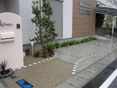 ダイカンドラのあるソフトな外構　守山市