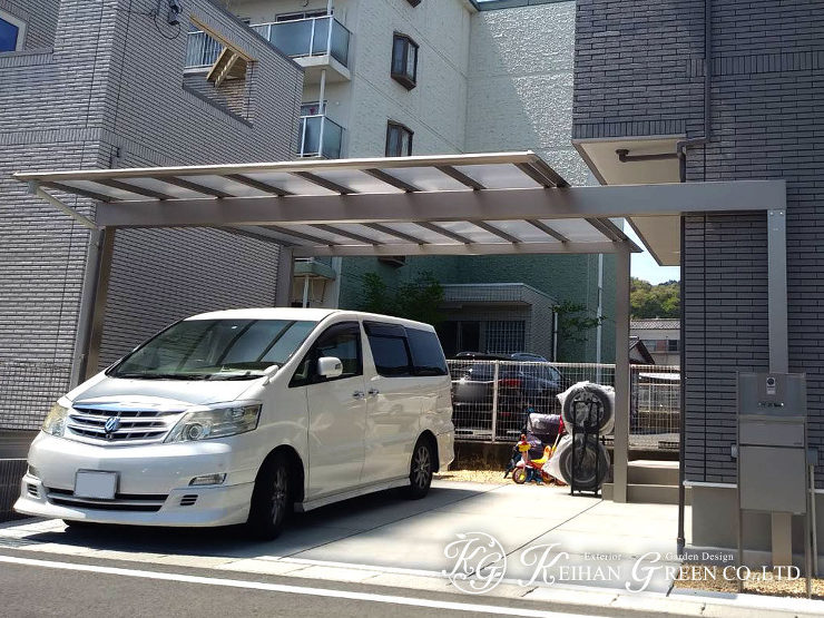 すっきりオシャレなシンプルモダン外構　大津市