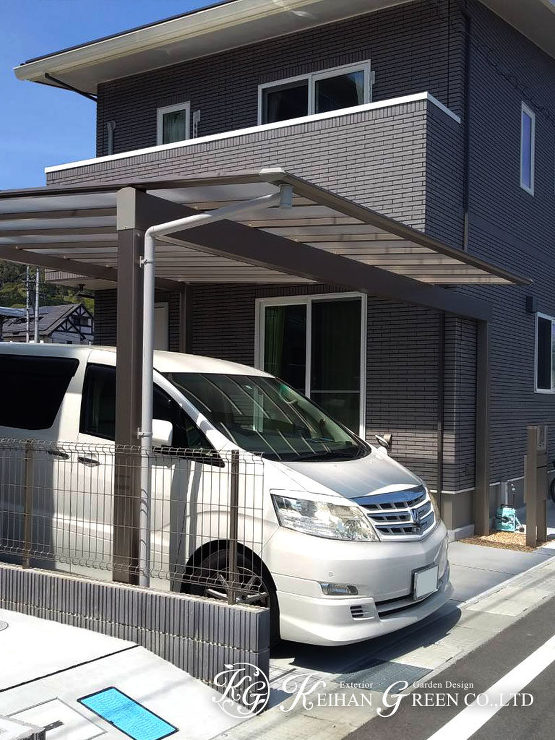 すっきりオシャレなシンプルモダン外構　大津市