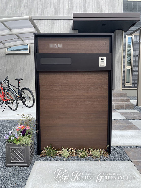 シンプルながら雰囲気のあるオープン外構　野洲市