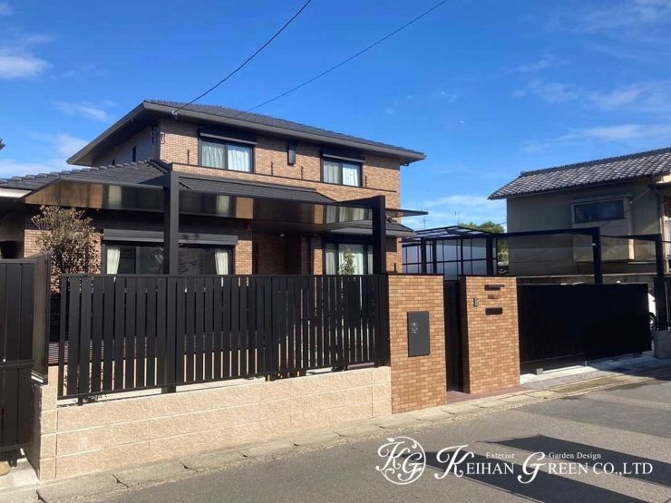 重厚感と高級感のあるクローズ外構　京都市