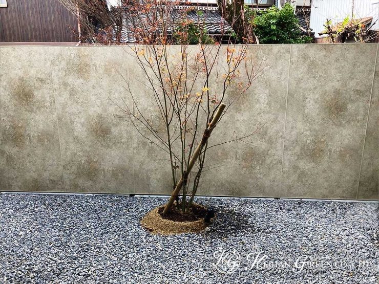 植栽の緑あふれるシックな和モダン外構　彦根市