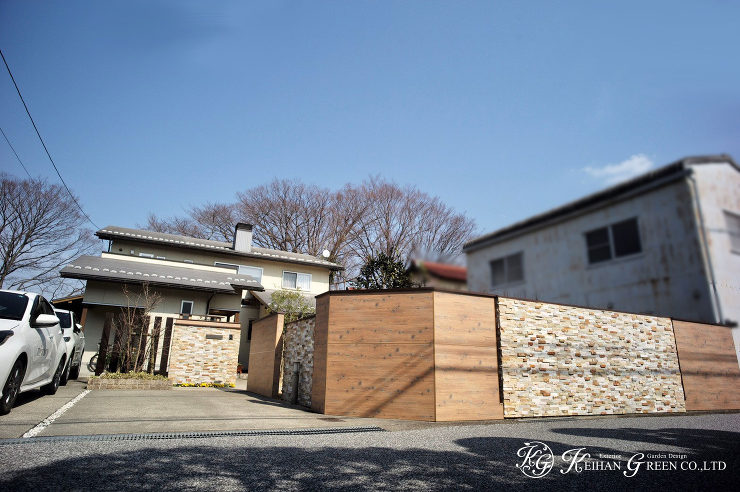 味わい深いアンティークナチュラル外構　彦根市