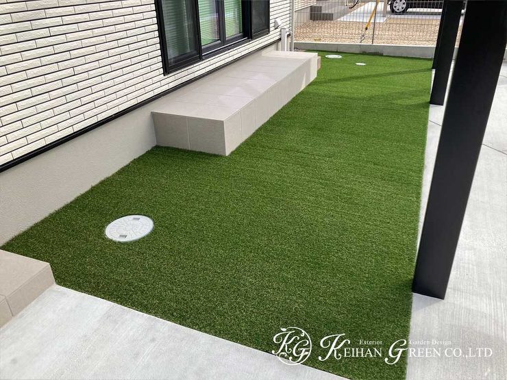 無駄のないスタイリッシュな平屋建ての外構　草津市
