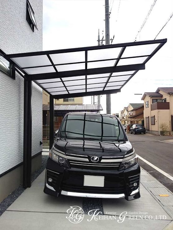 モノトーンでまとめたシンプルモダン外構　大津市