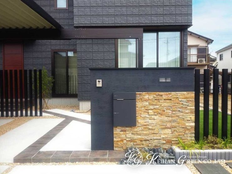 モダンな建物にマッチした高級感のある新築外構　東近江市