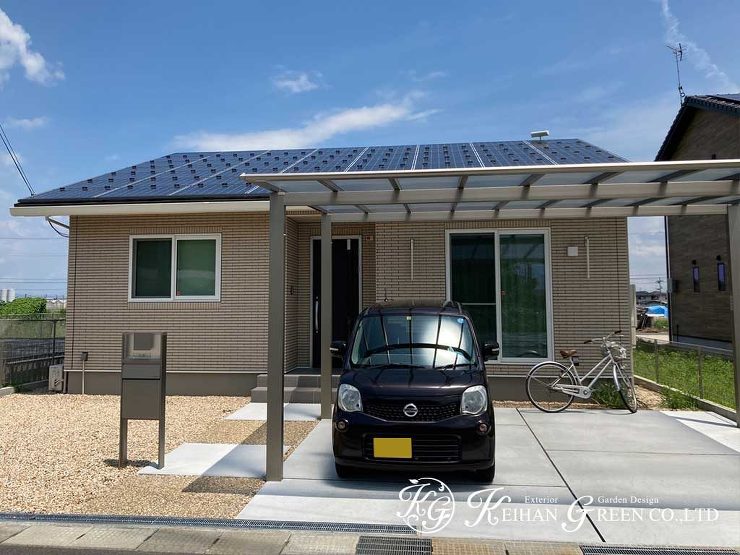 おしゃれな平屋にスタイリッシュ外構　草津市