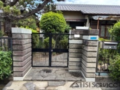 大谷石門柱補修工事