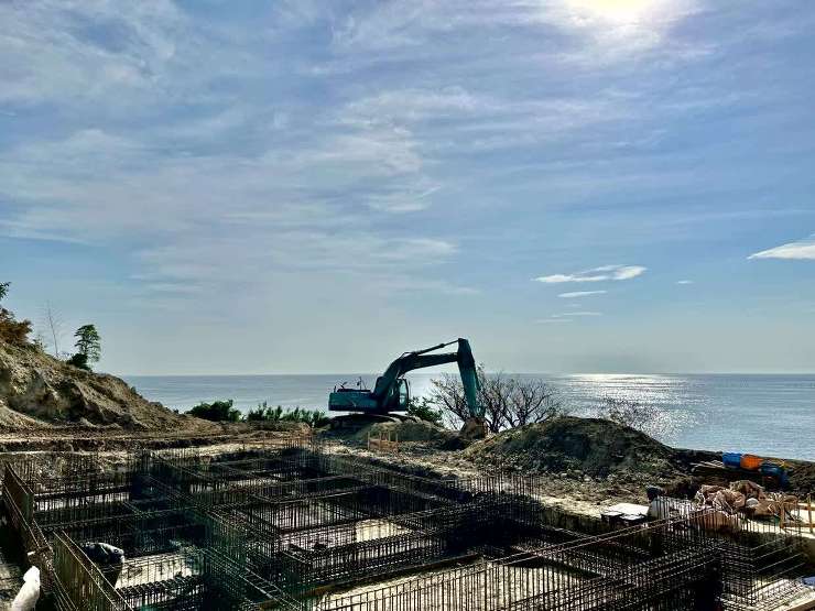 海の見える家の基礎の配筋検査でした。【i...