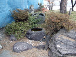 坪庭施工例６(施設玄関の和風坪庭リフォー...