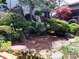 坪庭施工例１１(古池を苔と庭石で坪庭にリ...