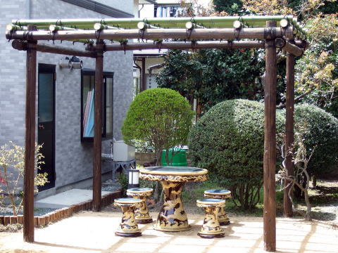 和風庭園施工例５(藤棚のある中庭)山形市...