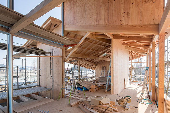 Eureka|エウレカ_建築工事中_奈義町多世代交流広場　内観