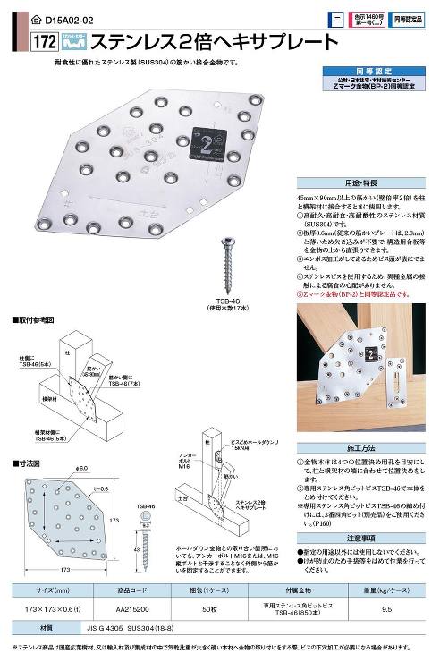 タナカ【ステンレス2倍ヘキサプレート】AA215200