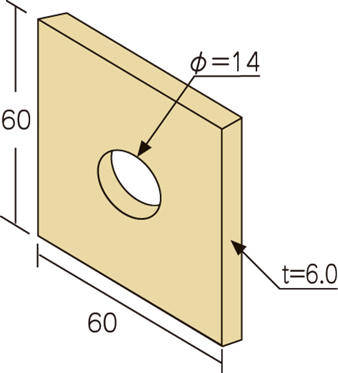 Z金物【Z角座金　M12用 (W6.0×60×60×φ14)】