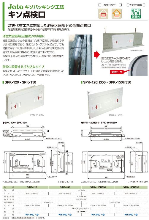 Joto(ジョートー)【キソ点検口　SPK】基礎幅120?対応 SPK-N120?他