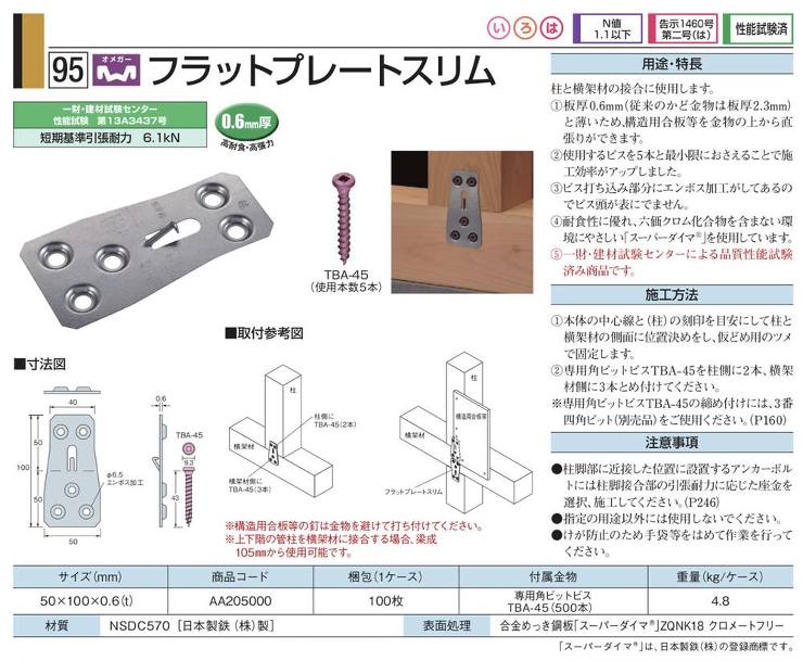 タナカ【フラットプレートスリム】AA205000
