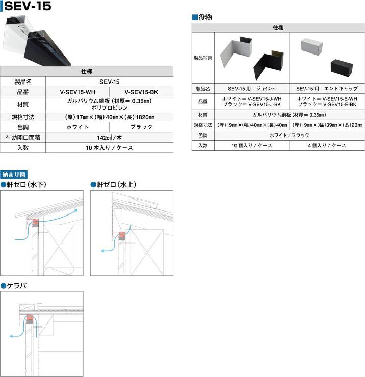 日本住環境【REV-15(通気見切り材)】通気見切り材　V-REV15?他