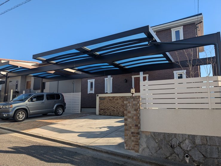 後付けカーポート設置　廿日市市　リフォーム工事