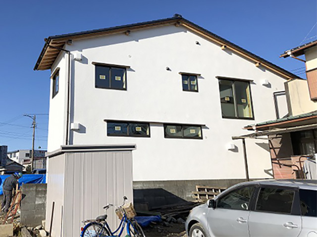 外壁 漆喰仕上げ　浜松市東区 モデル棟 ...