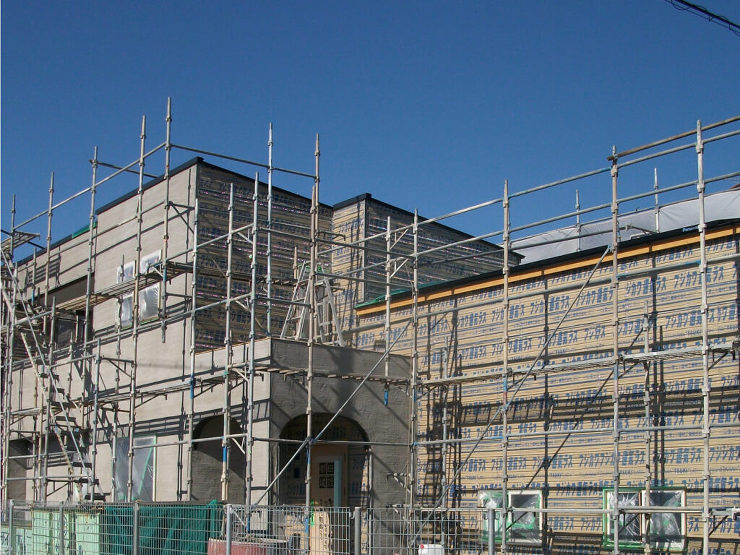 外壁ラスモル?塗付けジョリパット仕上げ　...