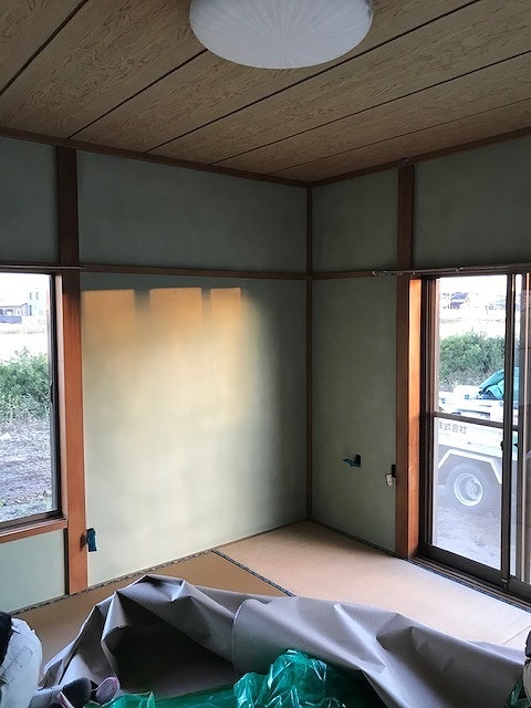 和室壁 聚楽(じゅらく)塗り替え　浜北区...