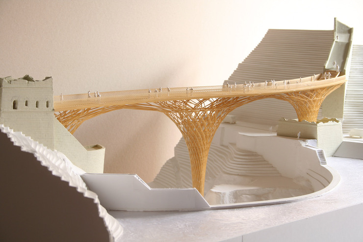 Bamboo bridge at the...