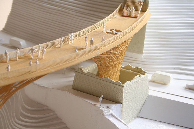 Bamboo bridge at the...