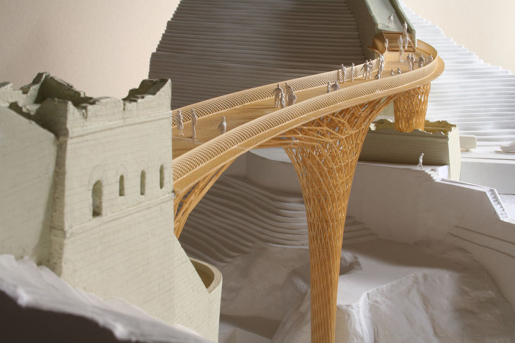 Bamboo bridge at the...