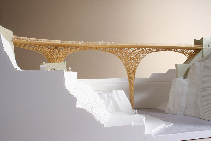 Bamboo bridge at the...