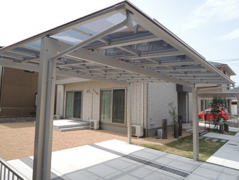 カーポート　さし掛け工事施工例
