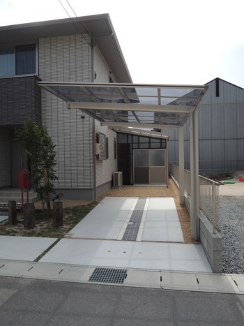 カーポート　さし掛け工事施工例